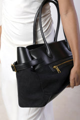 Lyanna Buckled Tote Bag with Side Zip