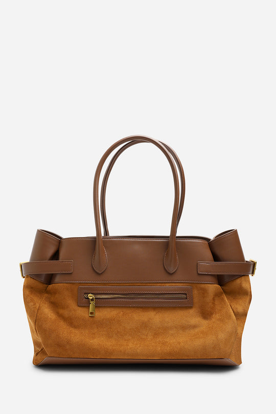 Lyanna Buckled Tote Bag with Side Zip