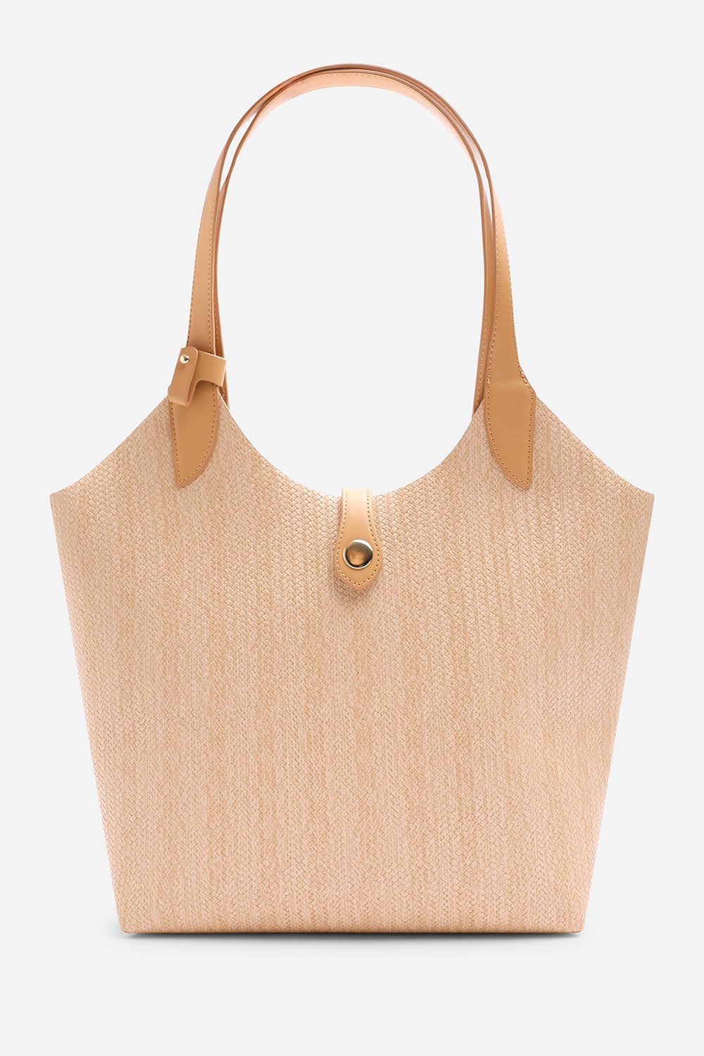 Akira Raffia Shoulder Bag with Contrast Front Pocket