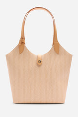 Akira Raffia Shoulder Bag with Contrast Front Pocket