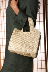 Vivid Where’s Natural Raffia Tote Bag