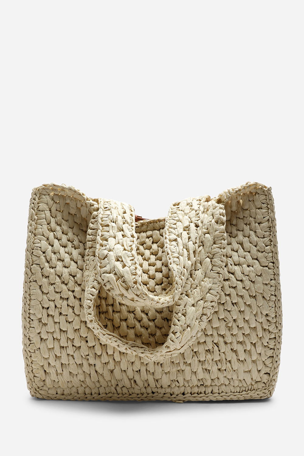 Vivid Where’s Natural Raffia Tote Bag