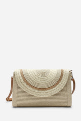Alto Natural Raffia Fold Over Clutch Bag
