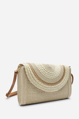 Alto Natural Raffia Fold Over Clutch Bag