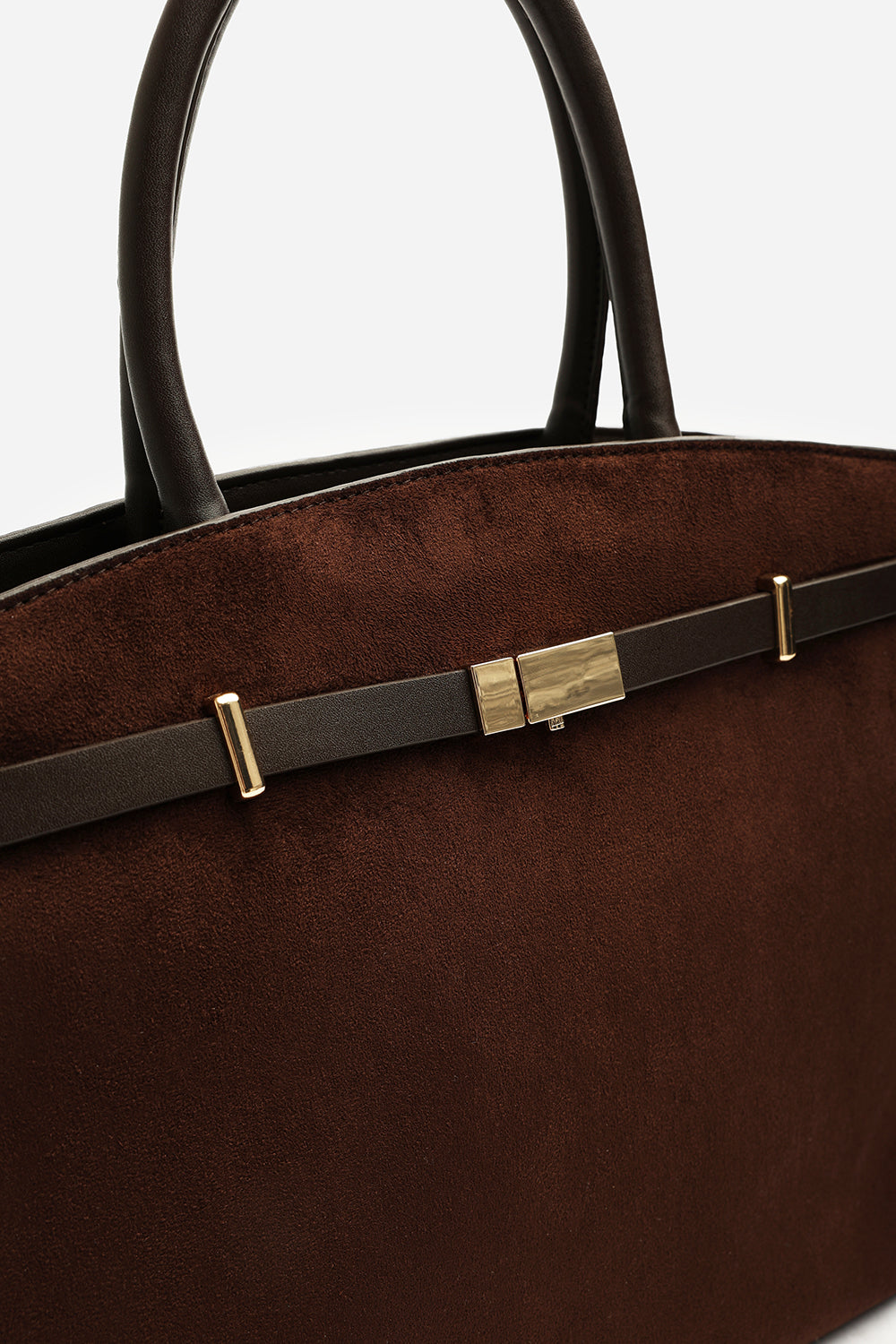 Grelle Leather Belt Lock Detail Tote Bag