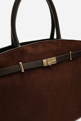 Grelle Leather Belt Lock Detail Tote Bag