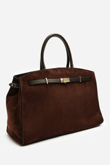 Grelle Leather Belt Lock Detail Tote Bag