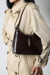 Grivya Leather Shoulder Bag With Trim Detail