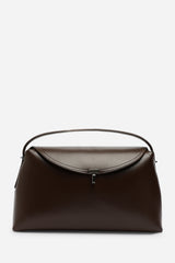 Havina Leather Grab Bag with Gold Clasp Detail