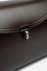 Havina Leather Grab Bag with Gold Clasp Detail