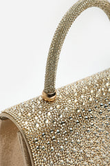 Harixa Gold Diamante Studded Metallic Top Handle Grab Bag