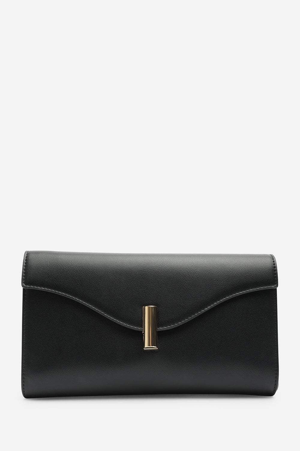 Larelle Leather Cross Body Chain Clutch Bag With Gold Clasp