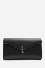 Larelle Leather Cross Body Chain Clutch Bag With Gold Clasp