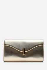 Larelle Leather Cross Body Chain Clutch Bag With Gold Clasp