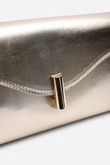 Larelle Leather Cross Body Chain Clutch Bag With Gold Clasp