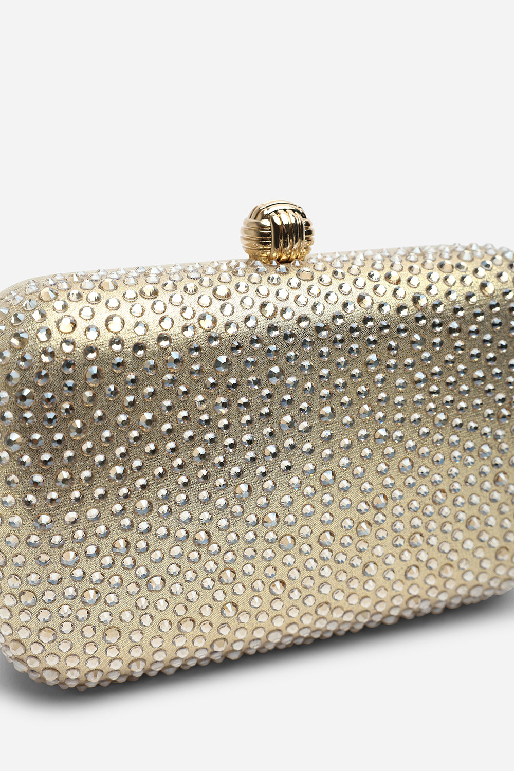 Lixelle Gold Crystal Embellished Evening Clutch Bag