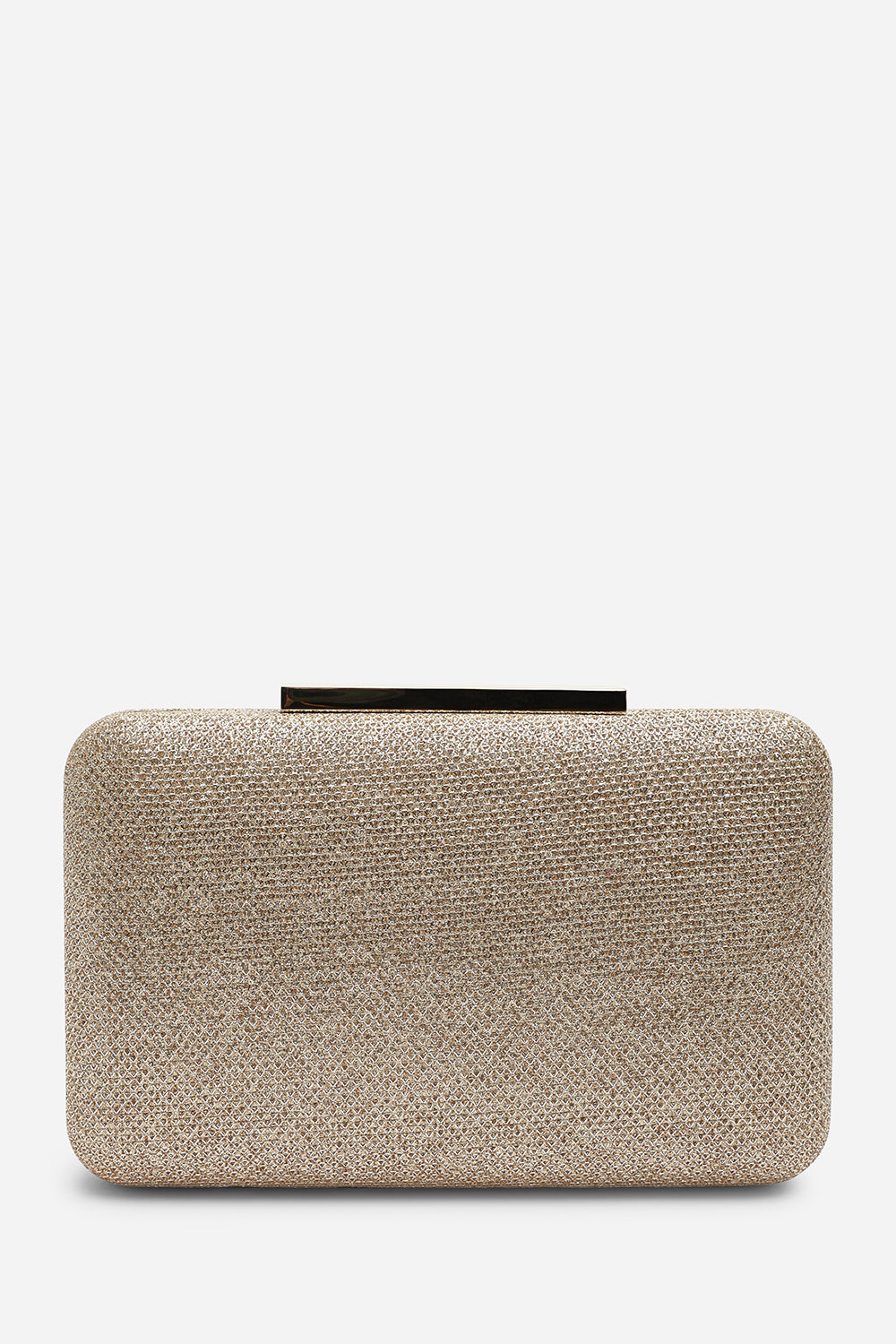 Lavena Light Gold Shimmer Box Clutch Bag