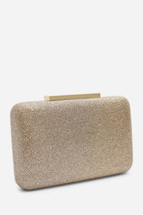 Lavena Light Gold Shimmer Box Clutch Bag
