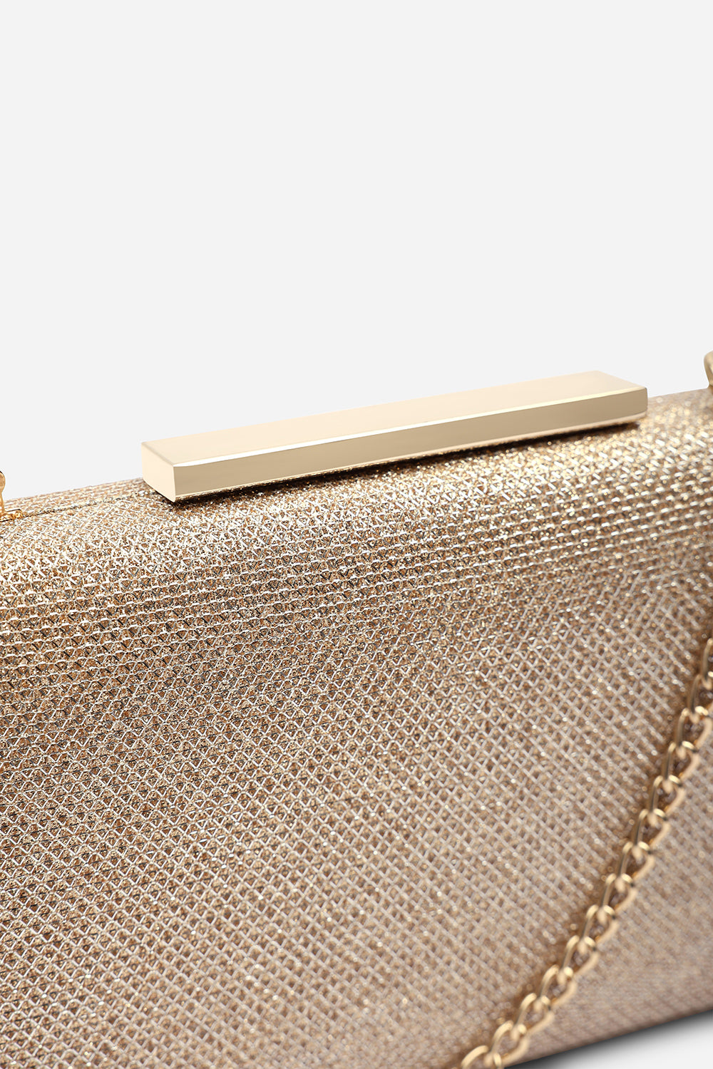 Lavena Light Gold Shimmer Box Clutch Bag