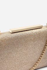 Lavena Light Gold Shimmer Box Clutch Bag