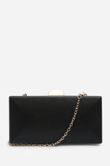 Melyra Black Shimmer Box Evening Clutch Bag