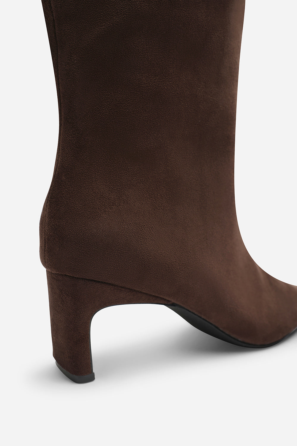 Mckinley Dark Brown Suede Knee High Straight Heel Boot
