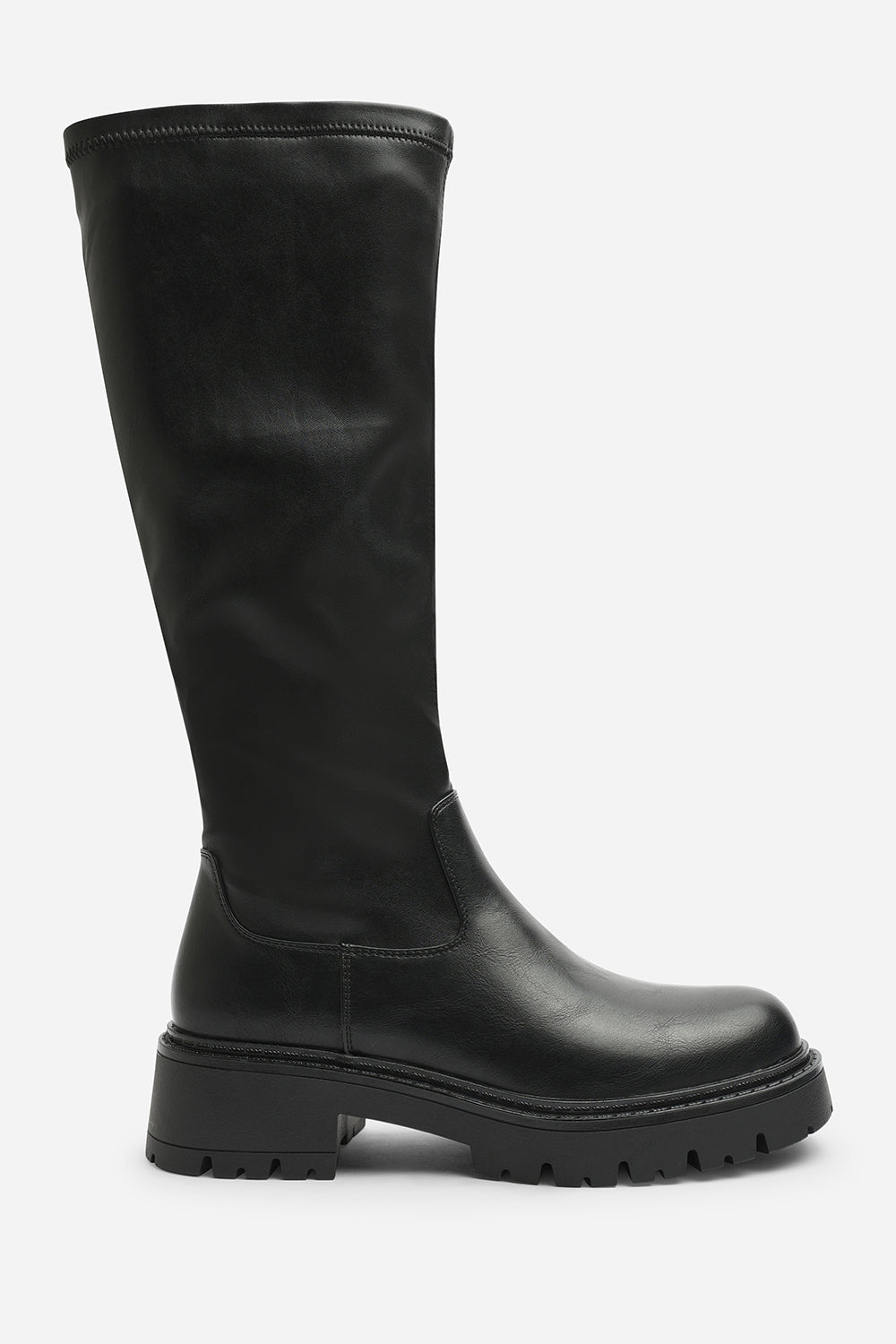 Elvane Stretch Chunky Knee High Sock Boot