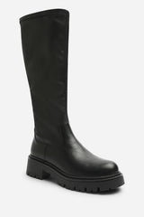 Elvane Stretch Chunky Knee High Sock Boot