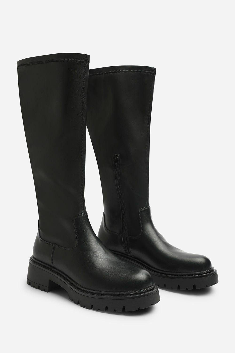 Elvane Stretch Chunky Knee High Sock Boot