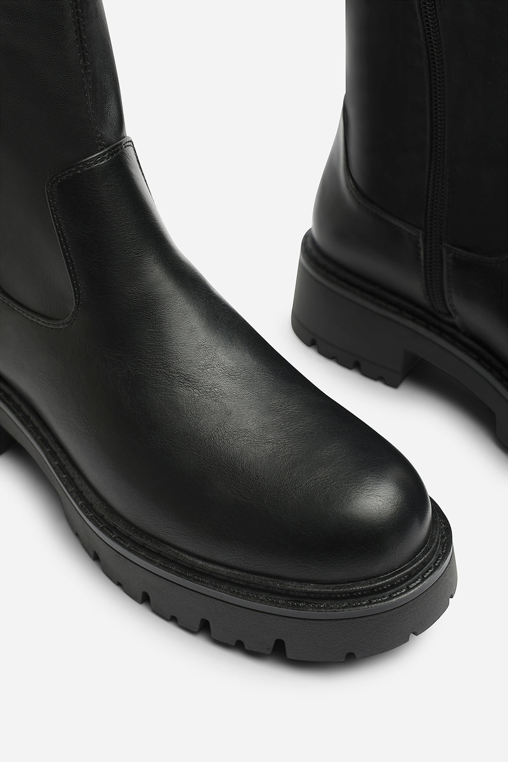Elvane Stretch Chunky Knee High Sock Boot