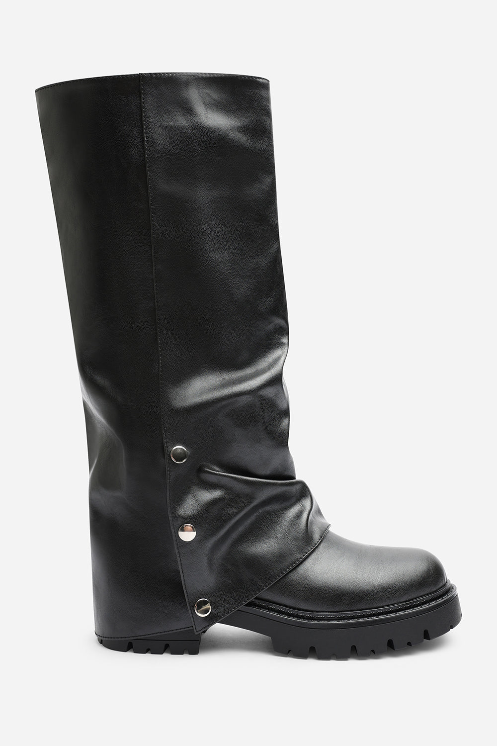 Cavelle Ruched Fold Down Chunky Knee High Boot