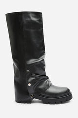 Cavelle Ruched Fold Down Chunky Knee High Boot