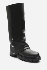 Cavelle Ruched Fold Down Chunky Knee High Boot