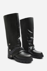 Cavelle Ruched Fold Down Chunky Knee High Boot