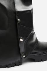 Cavelle Ruched Fold Down Chunky Knee High Boot