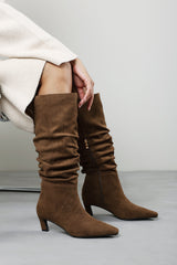 Kensley Ruched Slouch Knee High Snipped Toe Boot