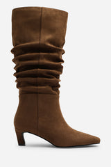 Kensley Ruched Slouch Knee High Snipped Toe Boot