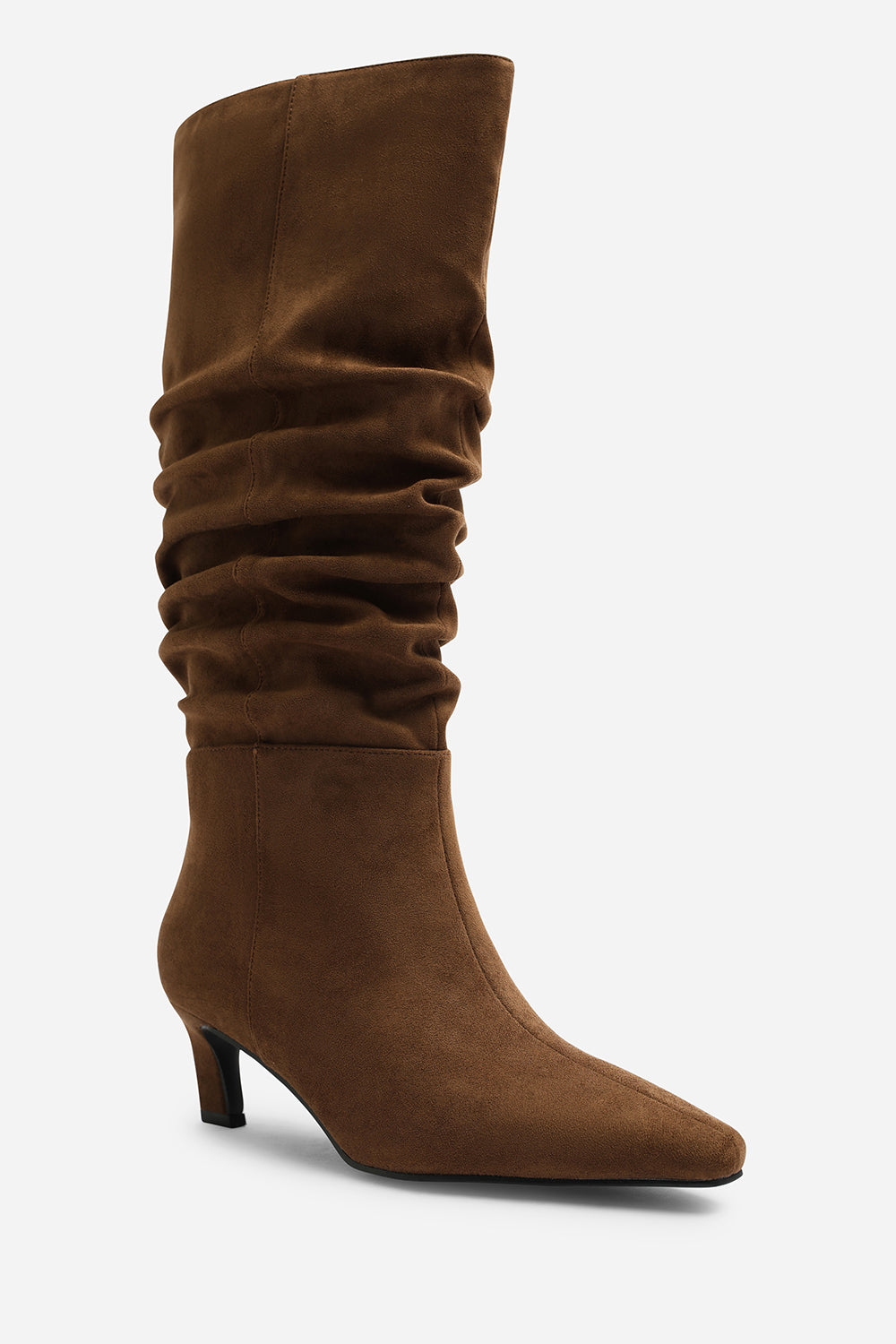 Kensley Ruched Slouch Knee High Snipped Toe Boot