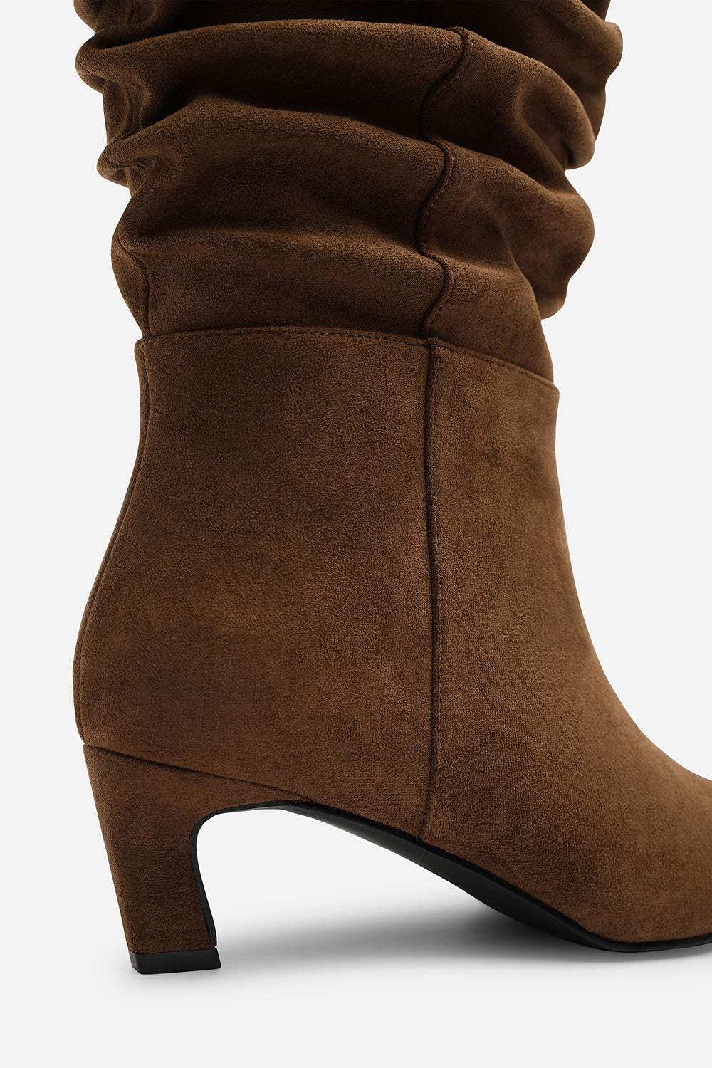 Kensley Ruched Slouch Knee High Snipped Toe Boot