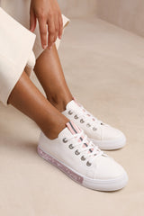 SPLENDOR CRYSTAL TRIM TRAINERS IN PINK