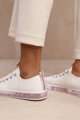 SPLENDOR CRYSTAL TRIM TRAINERS IN PINK