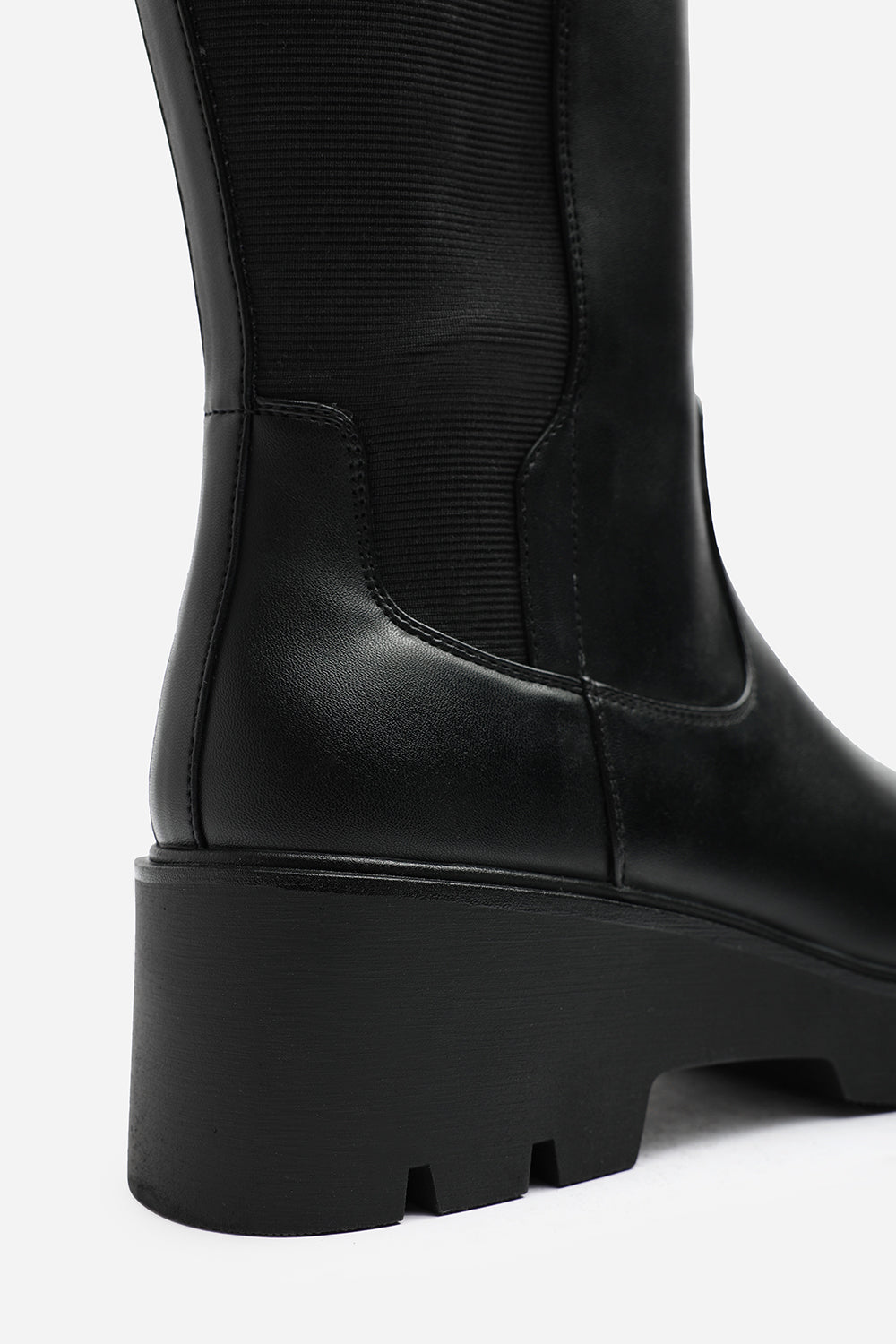 Erelia Stretch Panel Buckle Detail Wedge Boots