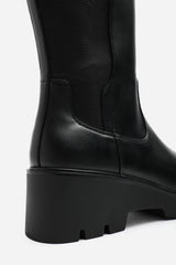 Erelia Stretch Panel Buckle Detail Wedge Boots