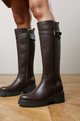 Erelia Wide Fit Stretch Panel Buckle Detail Wedge Boots