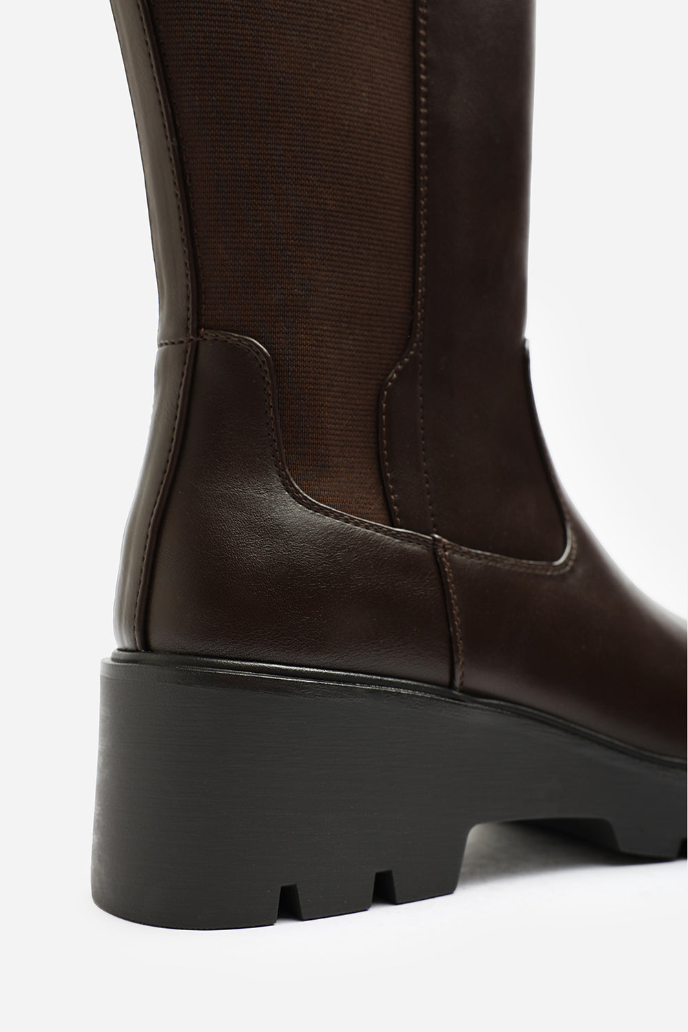 Erelia Stretch Panel Buckle Detail Wedge Boots