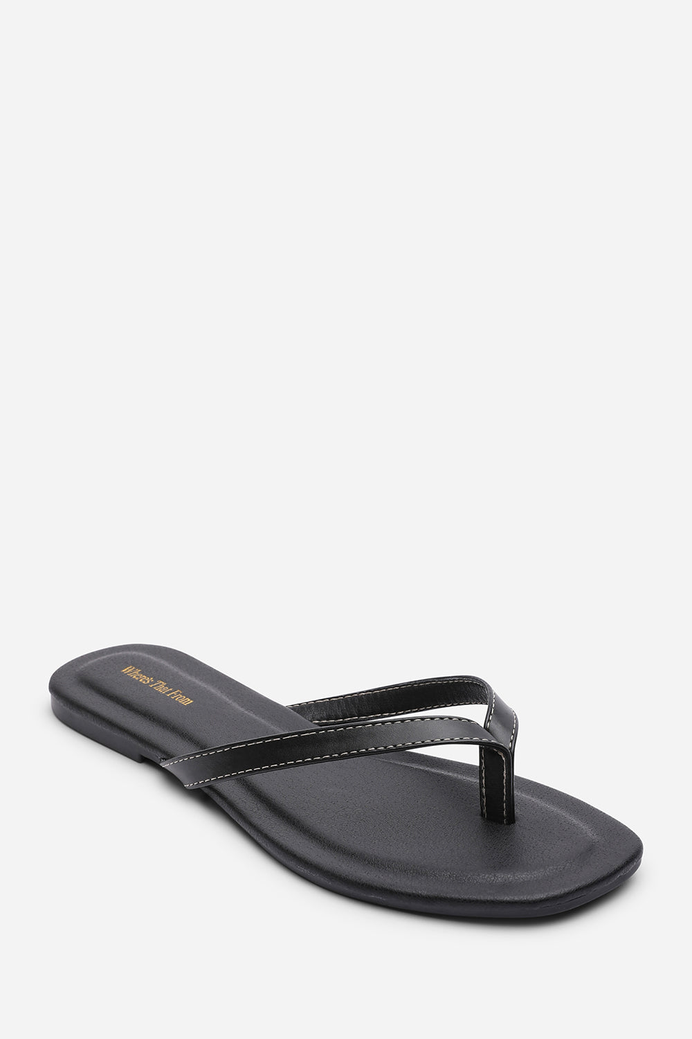 Arrow Black Flip Flop Sandal With Contrast Stitch Detail