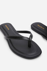 Arrow Black Flip Flop Sandal With Contrast Stitch Detail