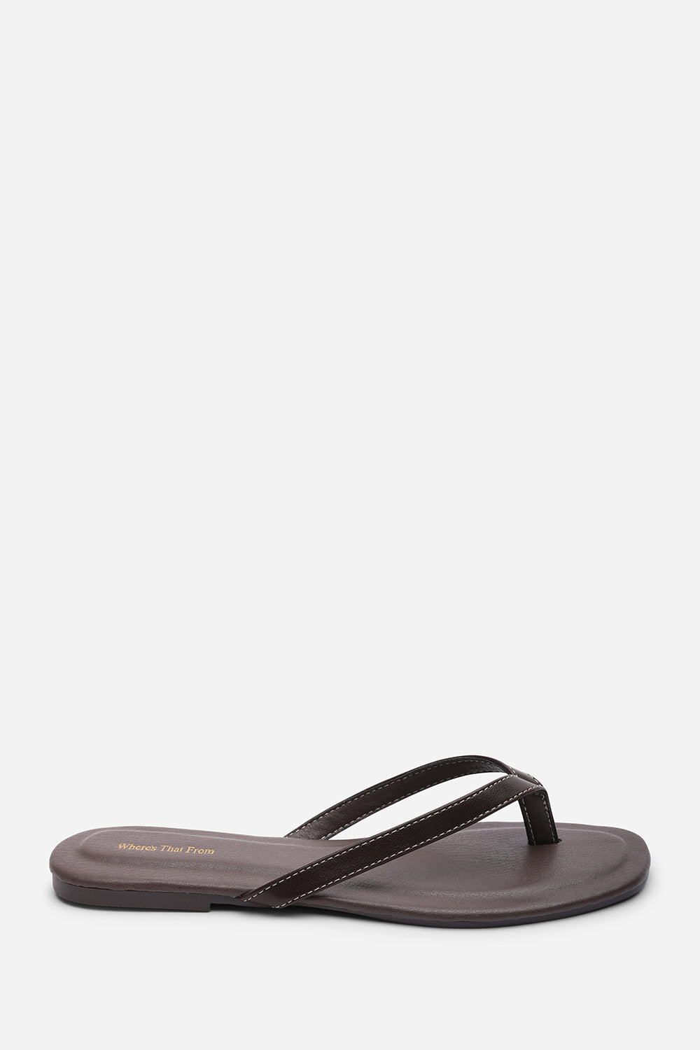 Arrow Dark Brown Flip Flop Sandal With Contrast Stitch Detail