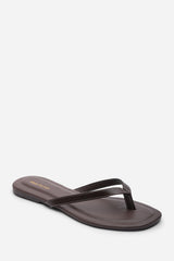 Arrow Dark Brown Flip Flop Sandal With Contrast Stitch Detail