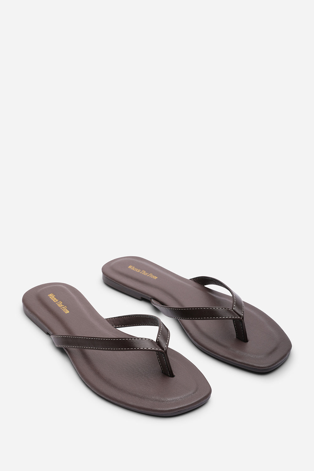 Arrow Dark Brown Flip Flop Sandal With Contrast Stitch Detail